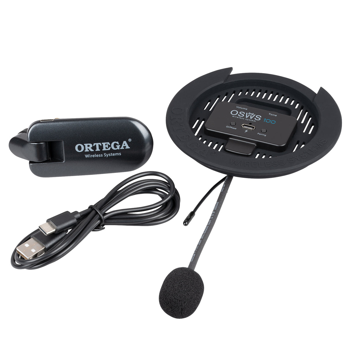 ORTEGA Wireless Soundhole Pickup System 100mm *Licenced UHF Band*