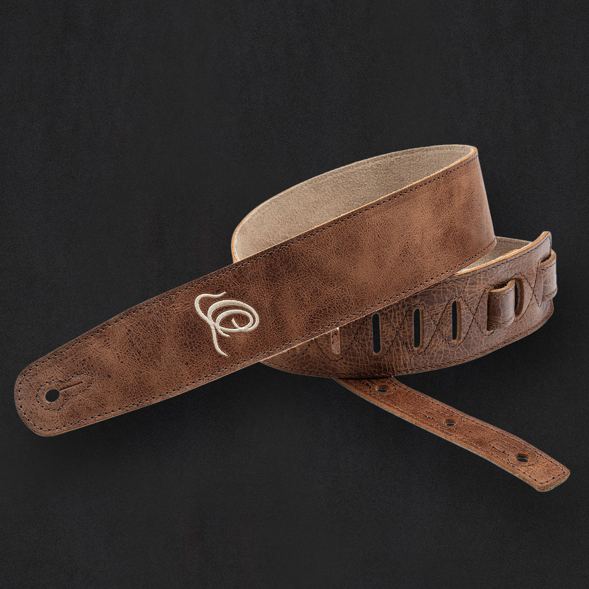 ORTEGA Suede-Leather Guitar-Strap - Cognac