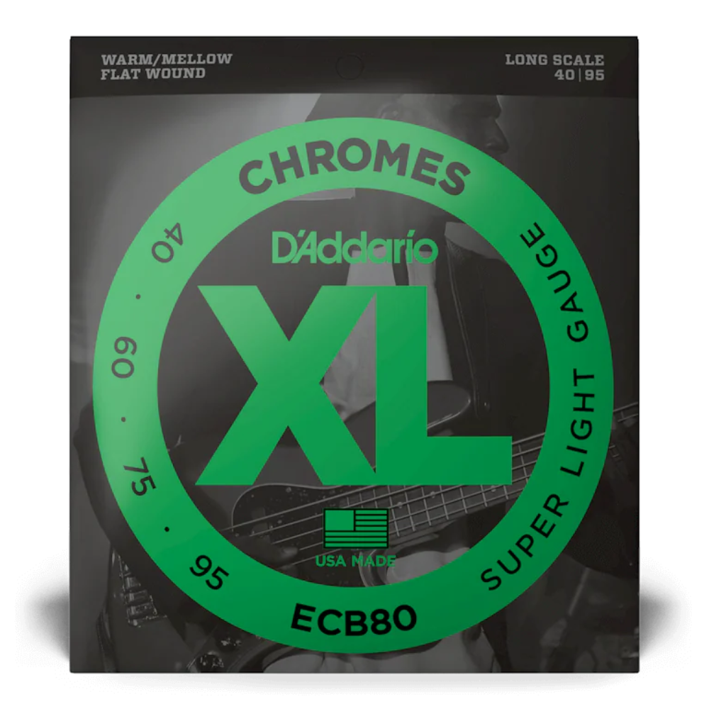 D'Addario XL Chrome Flat Wound Bass Strings
