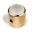 Knurled Gold Potentiometer Dome Knob (White Pearloid Inlay) - Parts - WM Guitars
