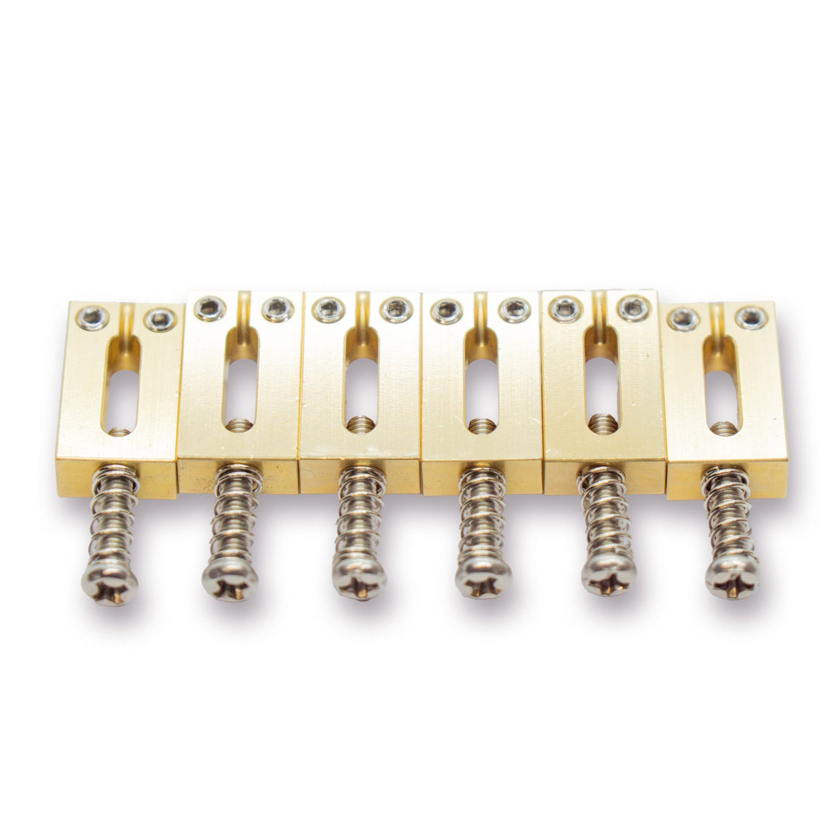 Precision Machined Brass Saddles x6 (Various Finishes & String Spacings) - Parts - WM Guitars