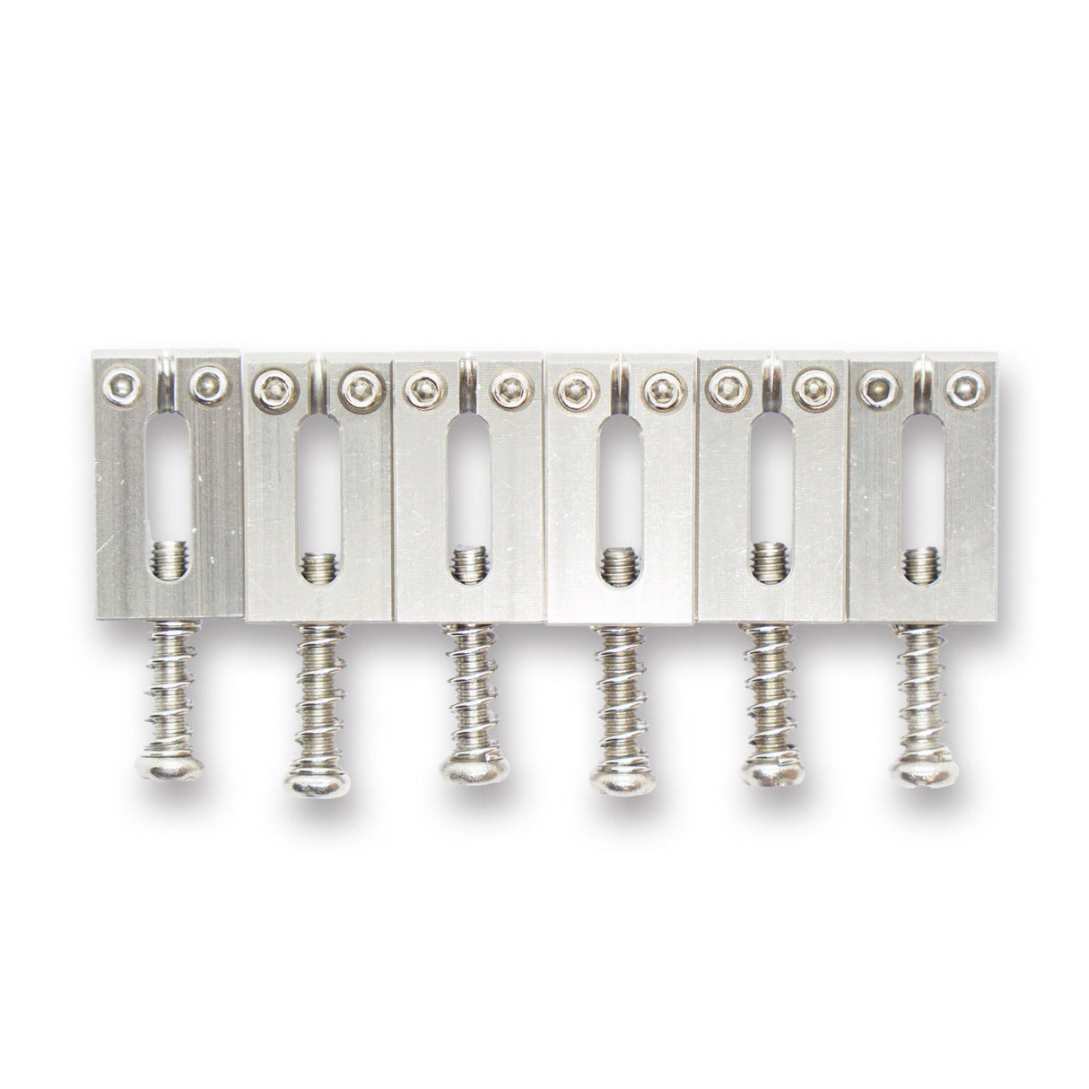 Precision Machined Stainless Steel Saddles x6 (Various Finishes & String Spacings) - Parts - WM Guitars