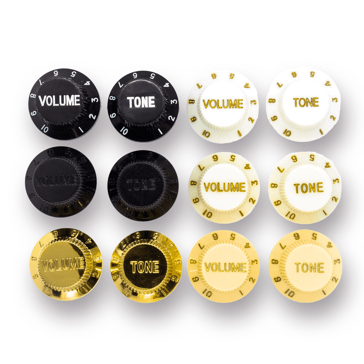 Top Hat Pot Knobs Strat Style (Various Colours) - Parts - WM Guitars