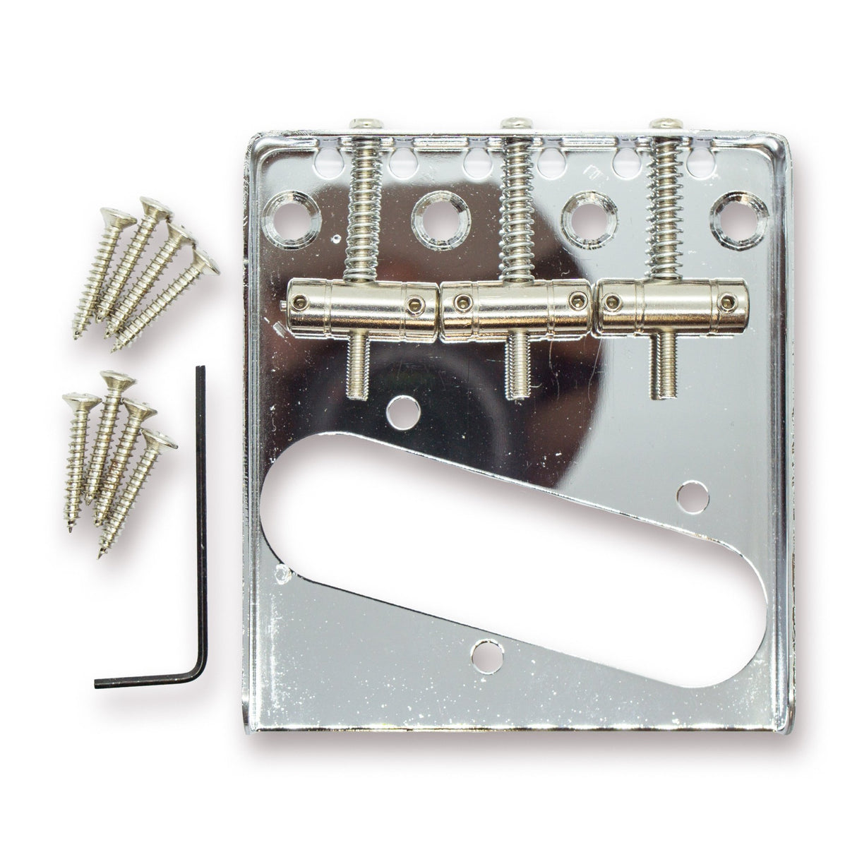 Vintage Telecaster Style Ashtray Bridge with 3 Saddles - Parts - WM Guitars