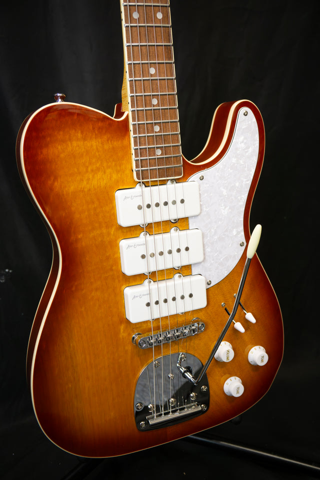 Vintage REVO Series 'Trio' Electric Guitar Honeyburst