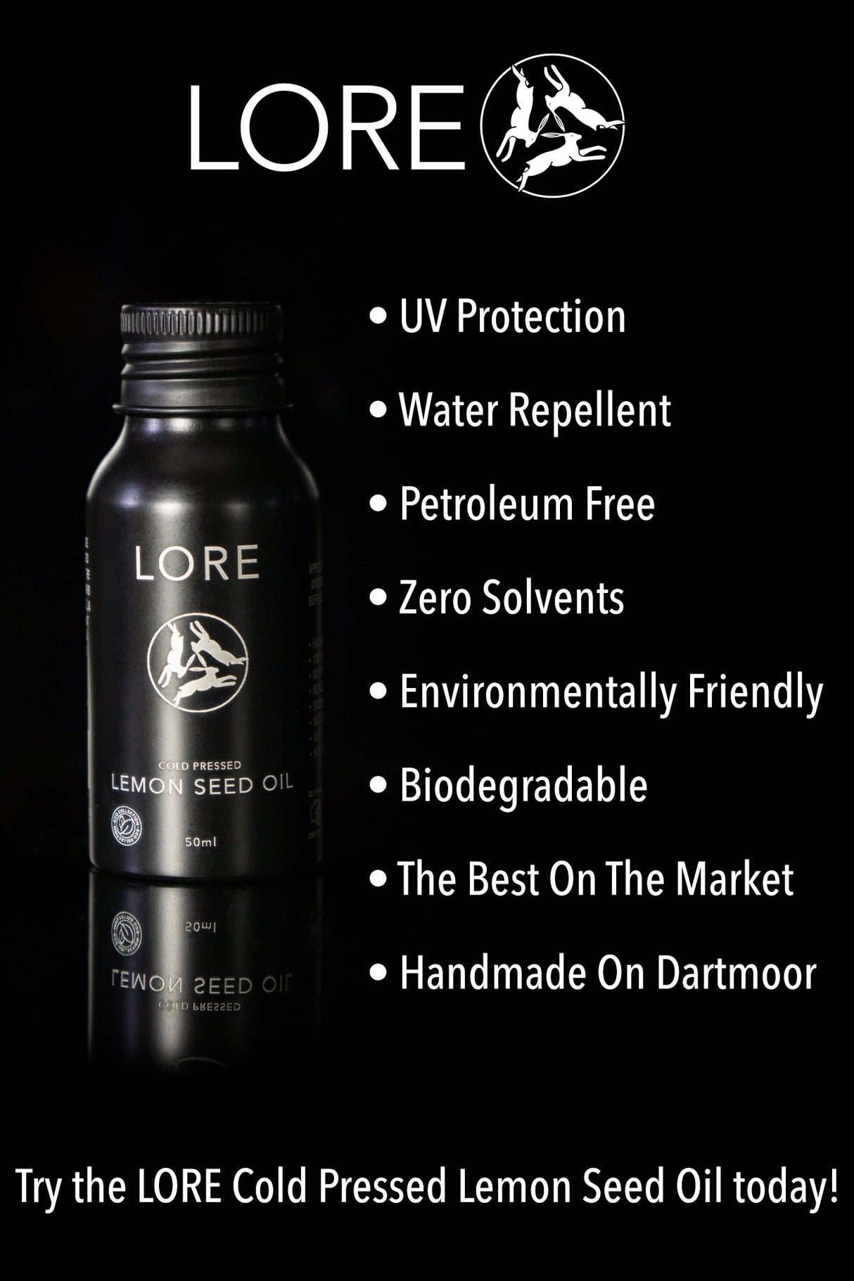 LORE® Cold Pressed Lemon Seed Fingerboard Oil 50ml