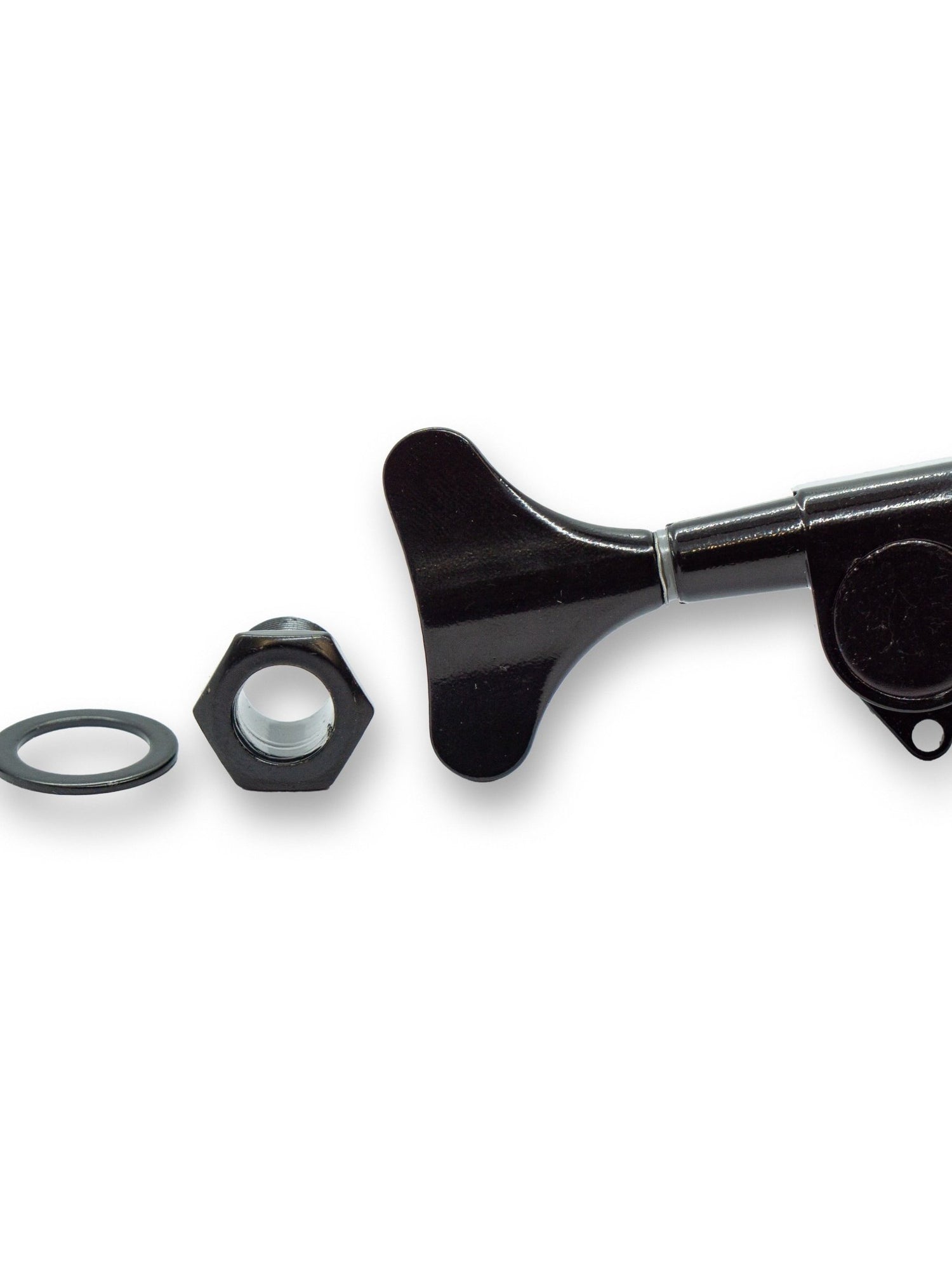 Bass Machine Head Right Handed Set 4IL (For Left Handed Bass or Reverse Headstock, Black or Chrome) - Parts - WM Guitars