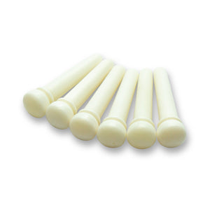 Bone Bridge Pins x6 (Bleached, No Dot, Unslotted) - Parts - WM Guitars