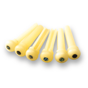 Bone Bridge Pins x6 (Unbleached, Abalone Dot) - Parts - WM Guitars