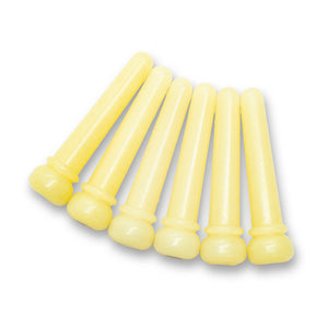 Bone Bridge Pins x6 (Unbleached, Abalone Dot, Unslotted) - Parts - WM Guitars