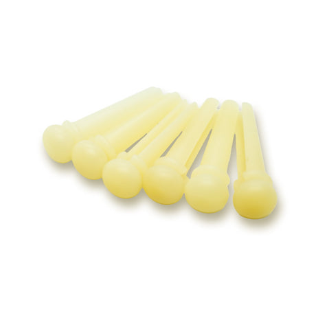 Bone Bridge Pins x6 (Unbleached, No Dot) - Parts - WM Guitars