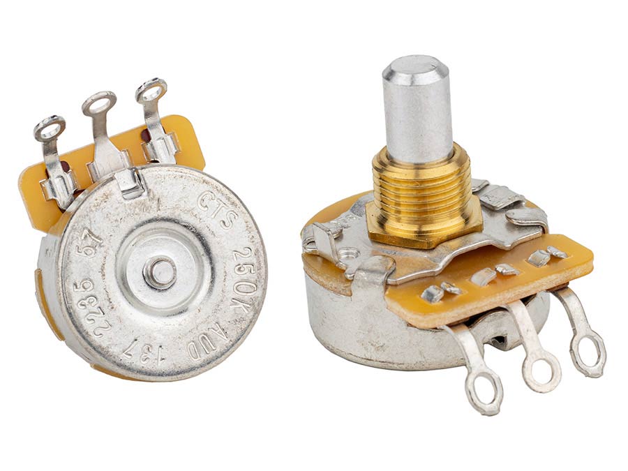 CTS Audio (Log) Pot Short Solid Shaft Vintage Dimple 250k - Slides - CTS