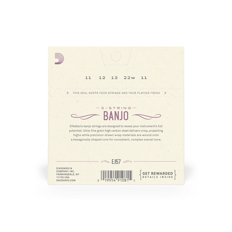D'Addario Banjo 5 String Nickel Plated Steel Custom Medium - Banjo Strings - D'Addario