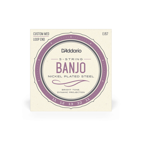 D'Addario Banjo 5 String Nickel Plated Steel Custom Medium - Banjo Strings - D'Addario