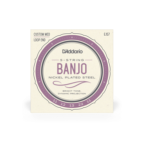 D'Addario Banjo 5 String Nickel Plated Steel Custom Medium - Banjo Strings - D'Addario