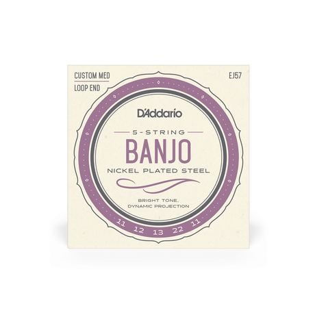 D'Addario Banjo 5 String Nickel Plated Steel Custom Medium - Banjo Strings - D'Addario