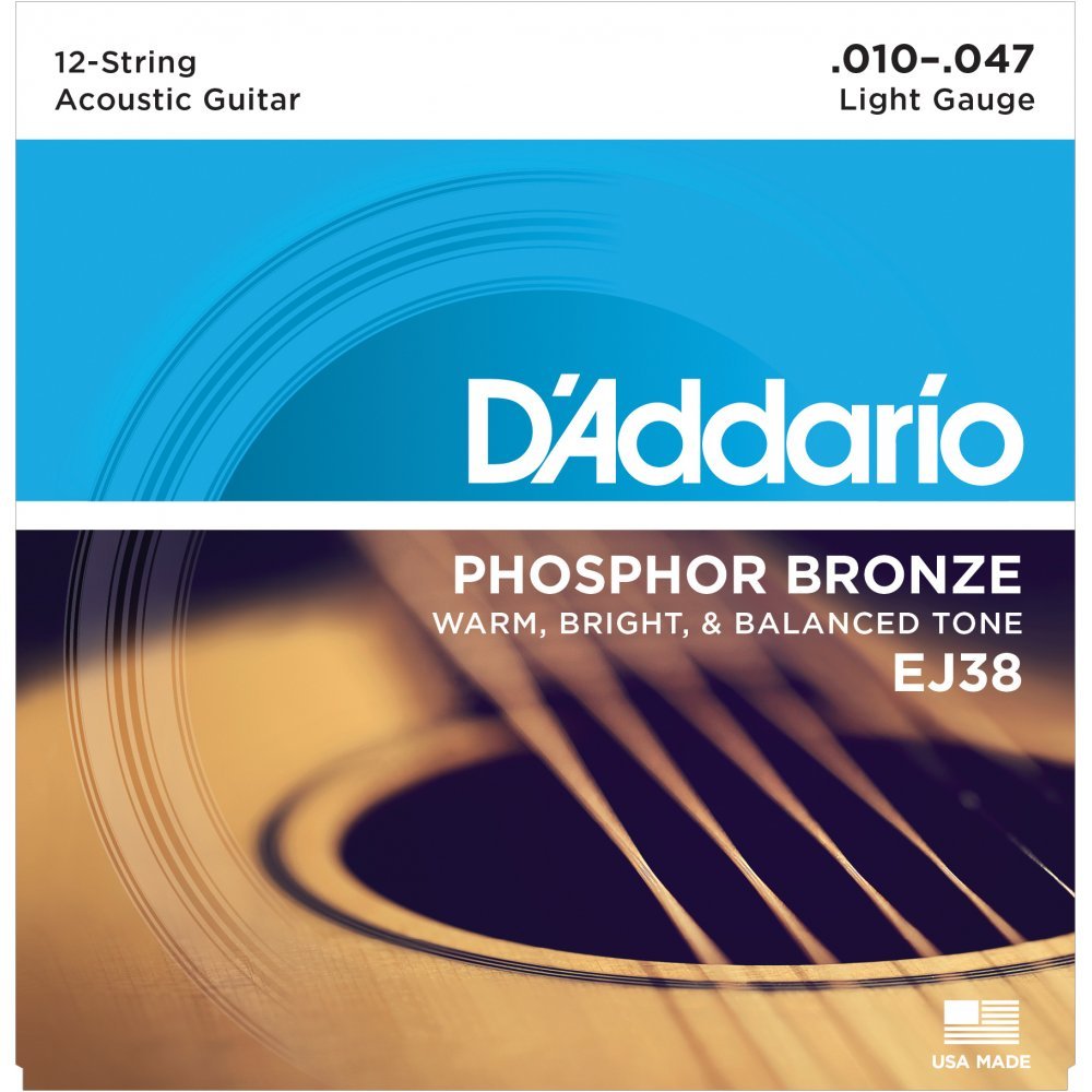 D'Addario Phosphor Bronze Acoustic 12 String Guitar Strings - Strings - D'Addario