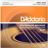 D'Addario Phosphor Bronze Acoustic 12 String Guitar Strings - Strings - D'Addario
