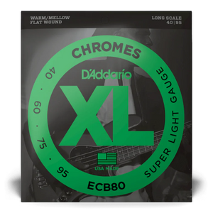 D'Addario XL Chrome Flat Wound Bass Strings