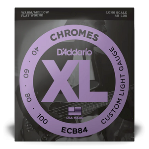 D'Addario XL Chrome Flat Wound Bass Strings