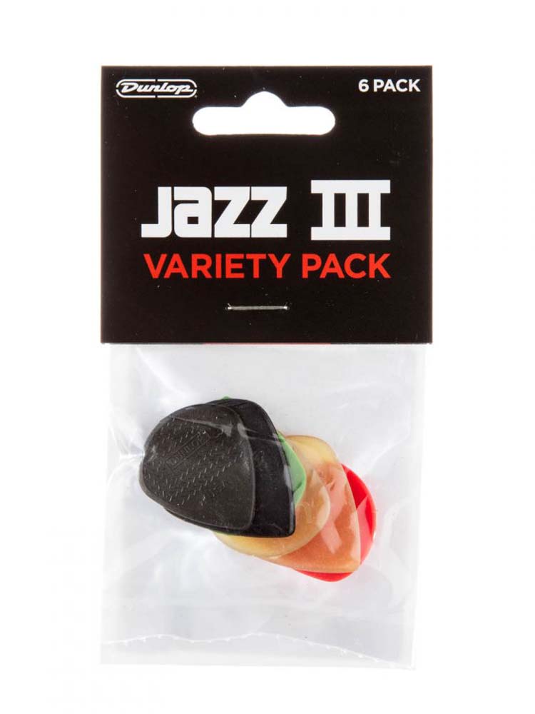 Dunlop Jazz III Picks Variety Pack (6 Pack) - Picks - Dunlop