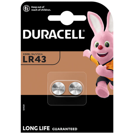 Duracell LR43 Batteries 186 V12GA (2 Pack) - Batteries - Duracell