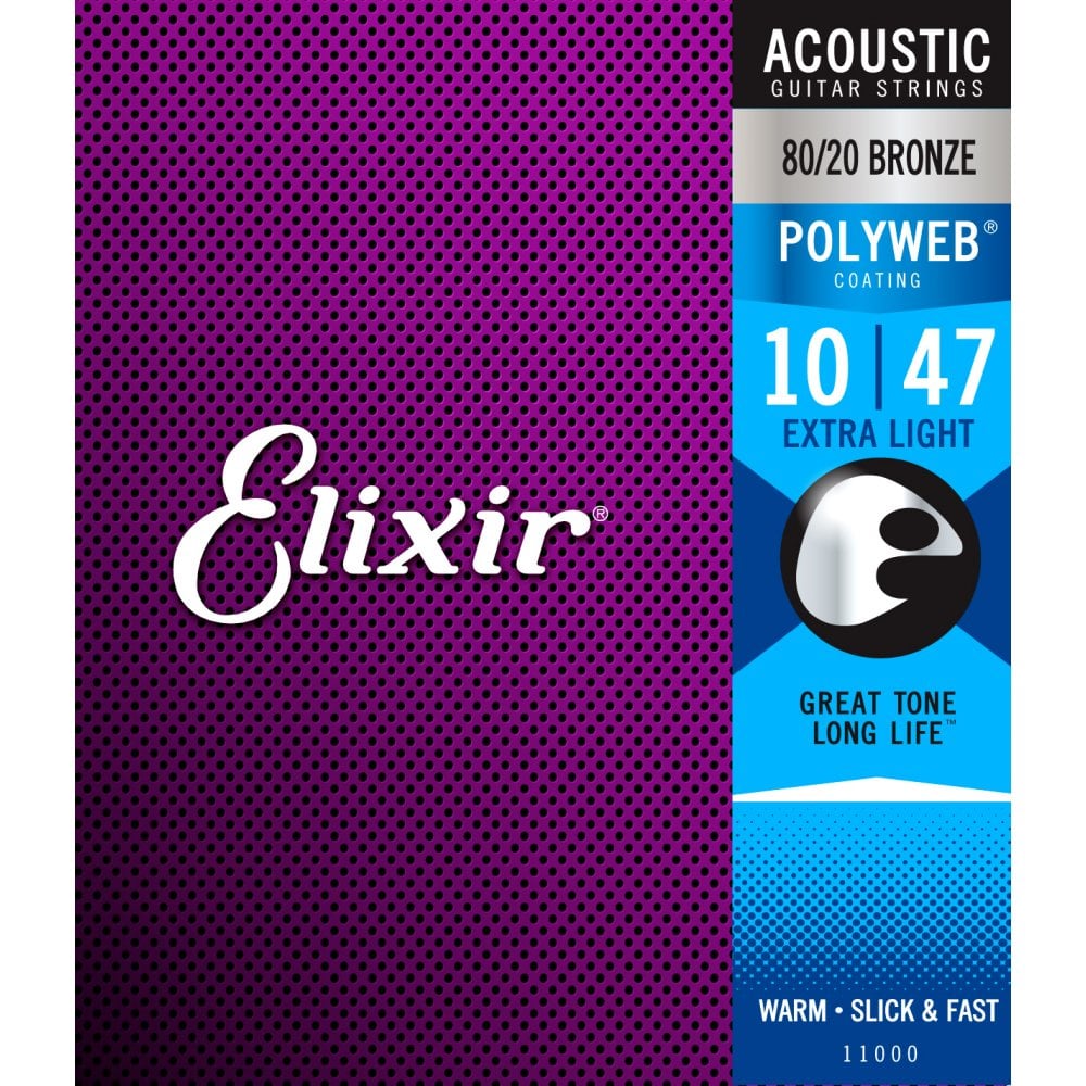 Elixir 80/20 Bronze Acoustic Strings - Polyweb - Strings - Elixir