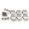Machine Head Buttons and Fittings x6 Schaller Style (Black or Chrome) - parts - WM Guitars
