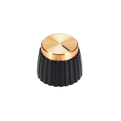 Marshal Style Plastic Potentiometer Knobs (Black & Gold) - Parts - WM Guitars