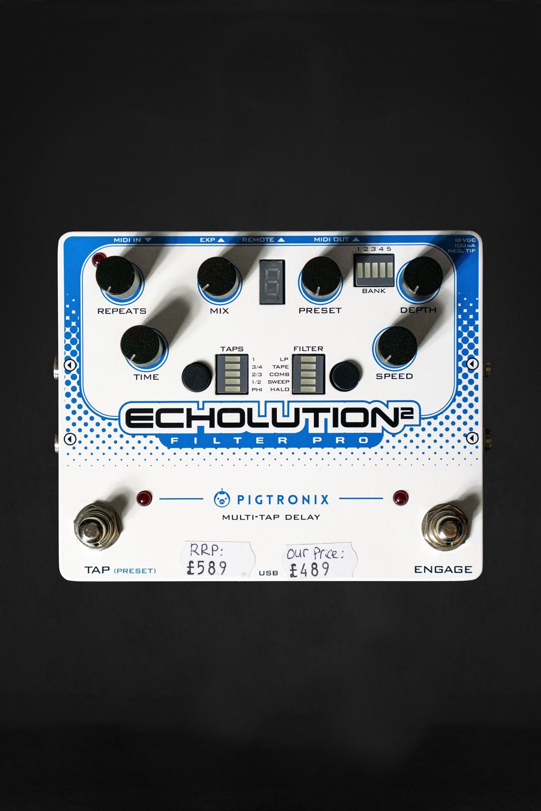 Pigtronix Echolution 2 w/ Remote Effects Pedal - Effects Pedals - Pigtronix