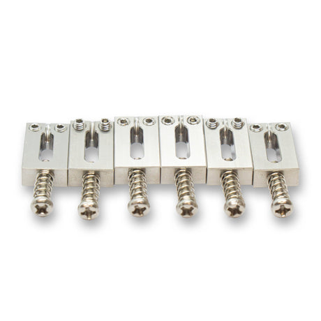 Precision Machined Stainless Steel Saddles x6 (Various Finishes & String Spacings) - Parts - WM Guitars