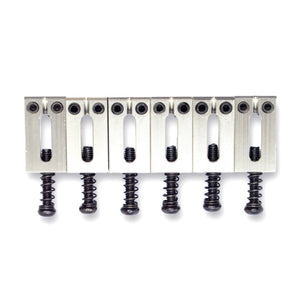 Precision Machined Stainless Steel Saddles x6 (Various Finishes & String Spacings) - Parts - WM Guitars
