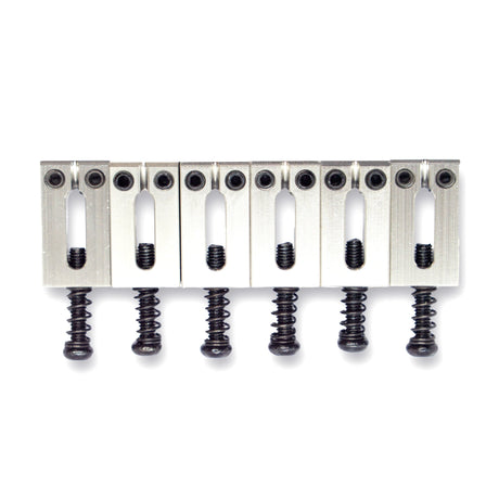 Precision Machined Stainless Steel Saddles x6 (Various Finishes & String Spacings) - Parts - WM Guitars