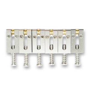 Stainless Steel Saddles with Brass Rollers x6 (10.5mm Spacing) - Parts - WM Guitars
