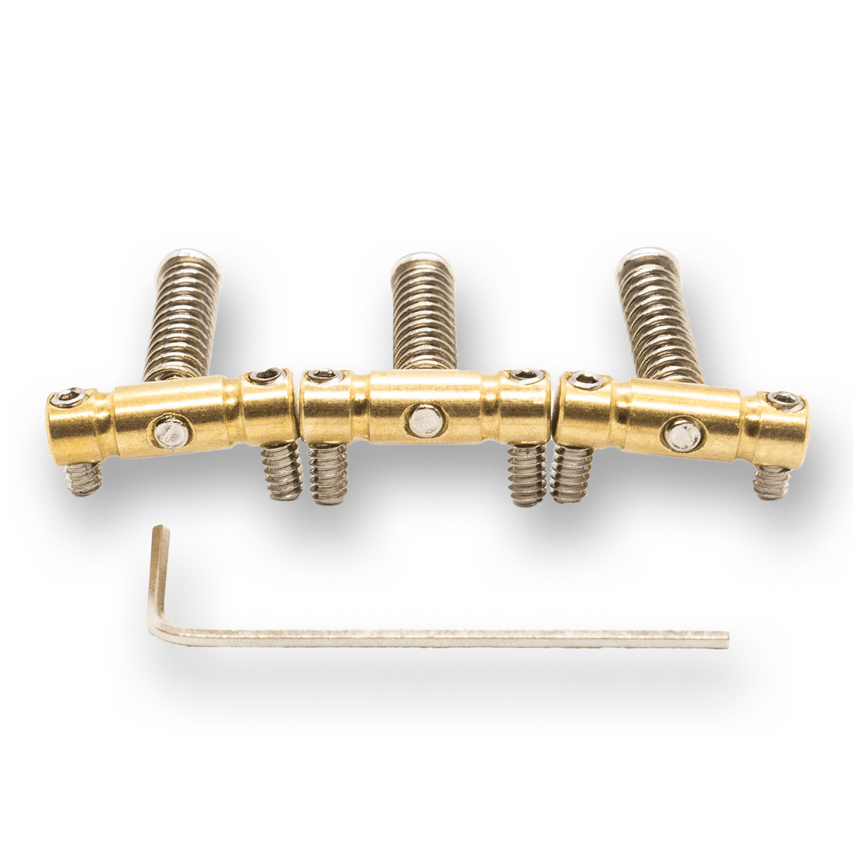 Telecaster Saddles and Fittings x3 (Brass or Chrome with Choice of Grub Screw) - parts - WM Guitars
