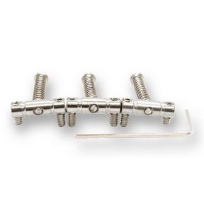 Telecaster Saddles and Fittings x3 (Brass or Chrome with Choice of Grub Screw) - parts - WM Guitars