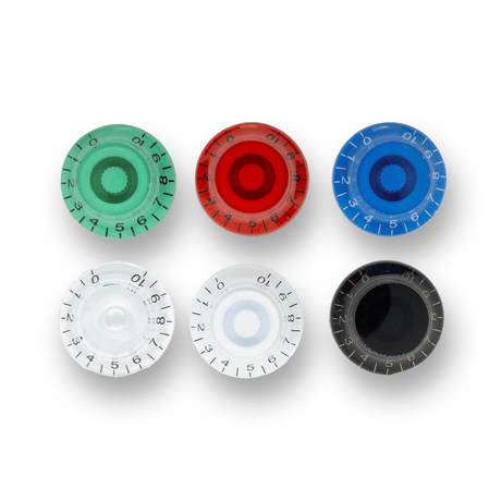 Top Hat Pot Knobs Transparent Tops (Various Colours) - Parts - WM Guitars