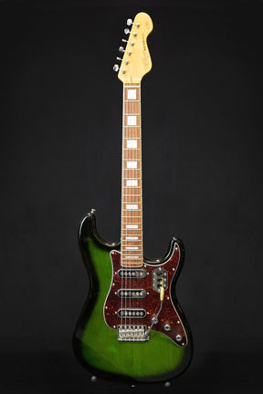 Vintage REVO Series 'Deluxe' Guitar Greenburst - Electric Guitars - Vintage