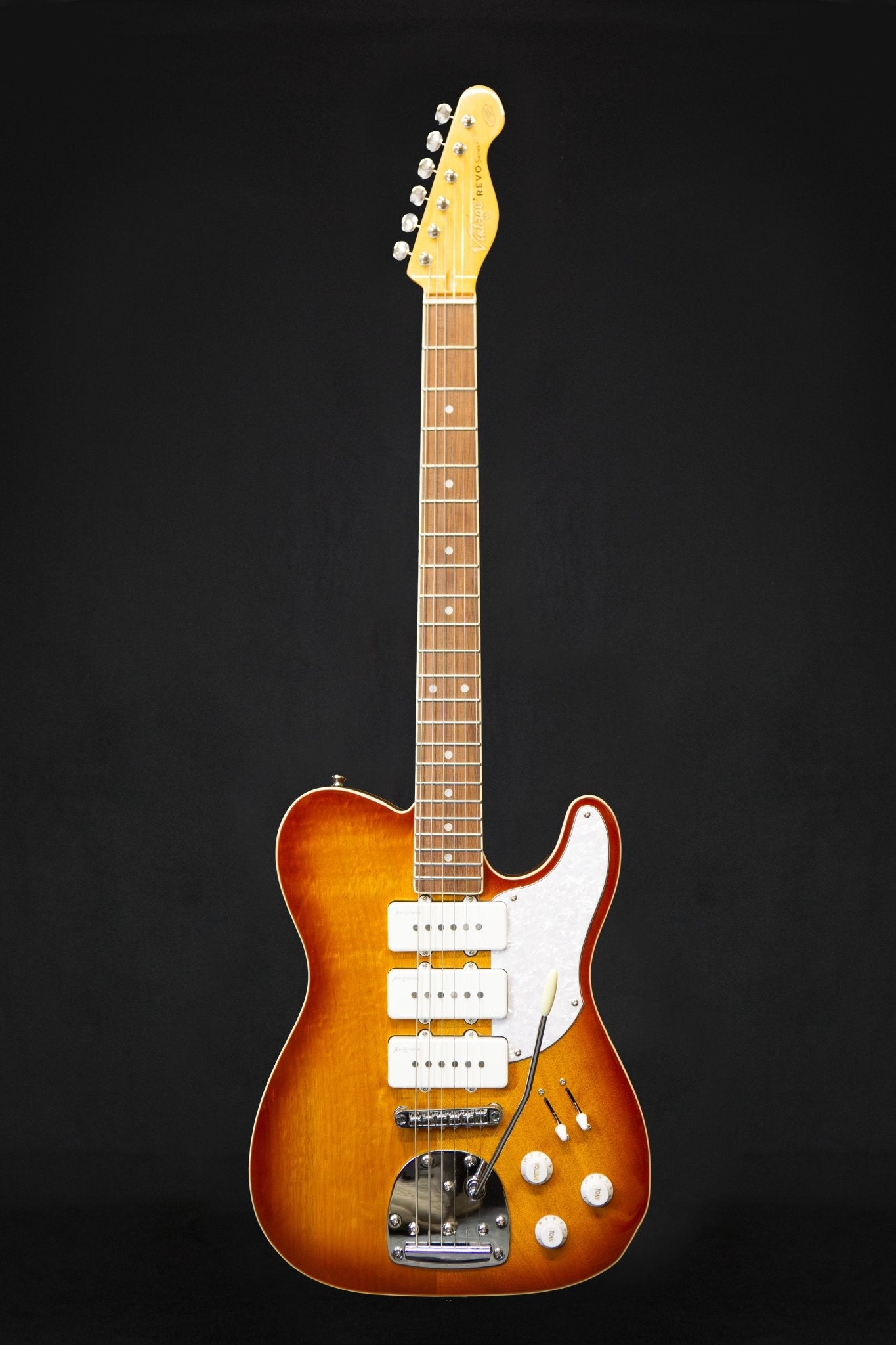 Vintage REVO Series 'Trio' Electric Guitar Honeyburst - Electric Guitars - Vintage