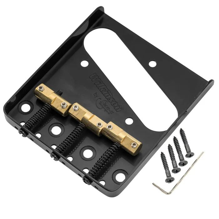 Wilkinson WTB 54mm Ashtray Brass Compensated 3 - Saddle Guitar Bridge - Parts - Wilkinson