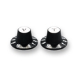 Witch Hat Reflector Knobs with T & V Lettering (x2) (Various Colours) - Parts - WM Guitars