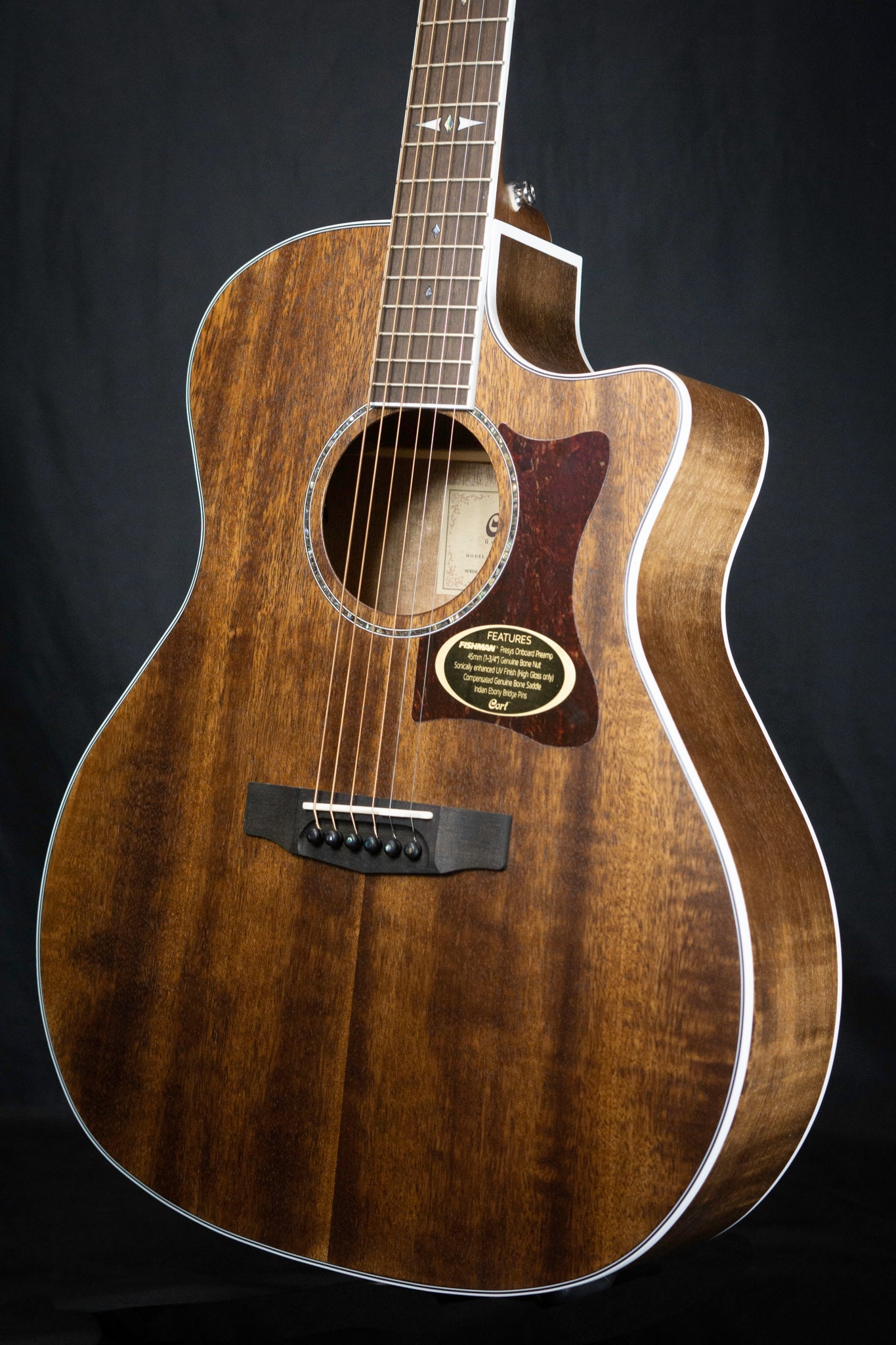 Cort GA5F FMH Grand Regal Acoustic Guitar Body Angled