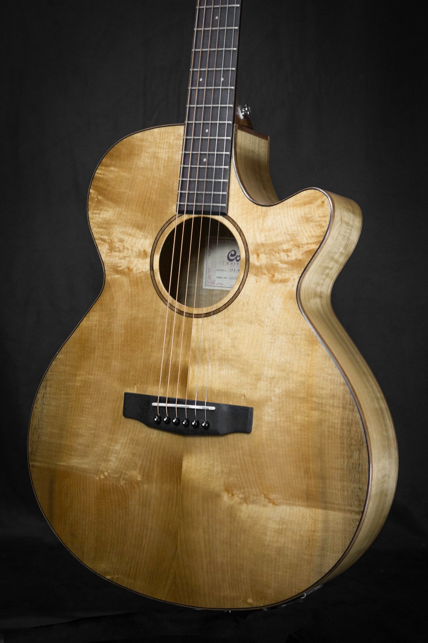 Cort SFX Myrtlewood Natural Acoustic Guitar Body Angled