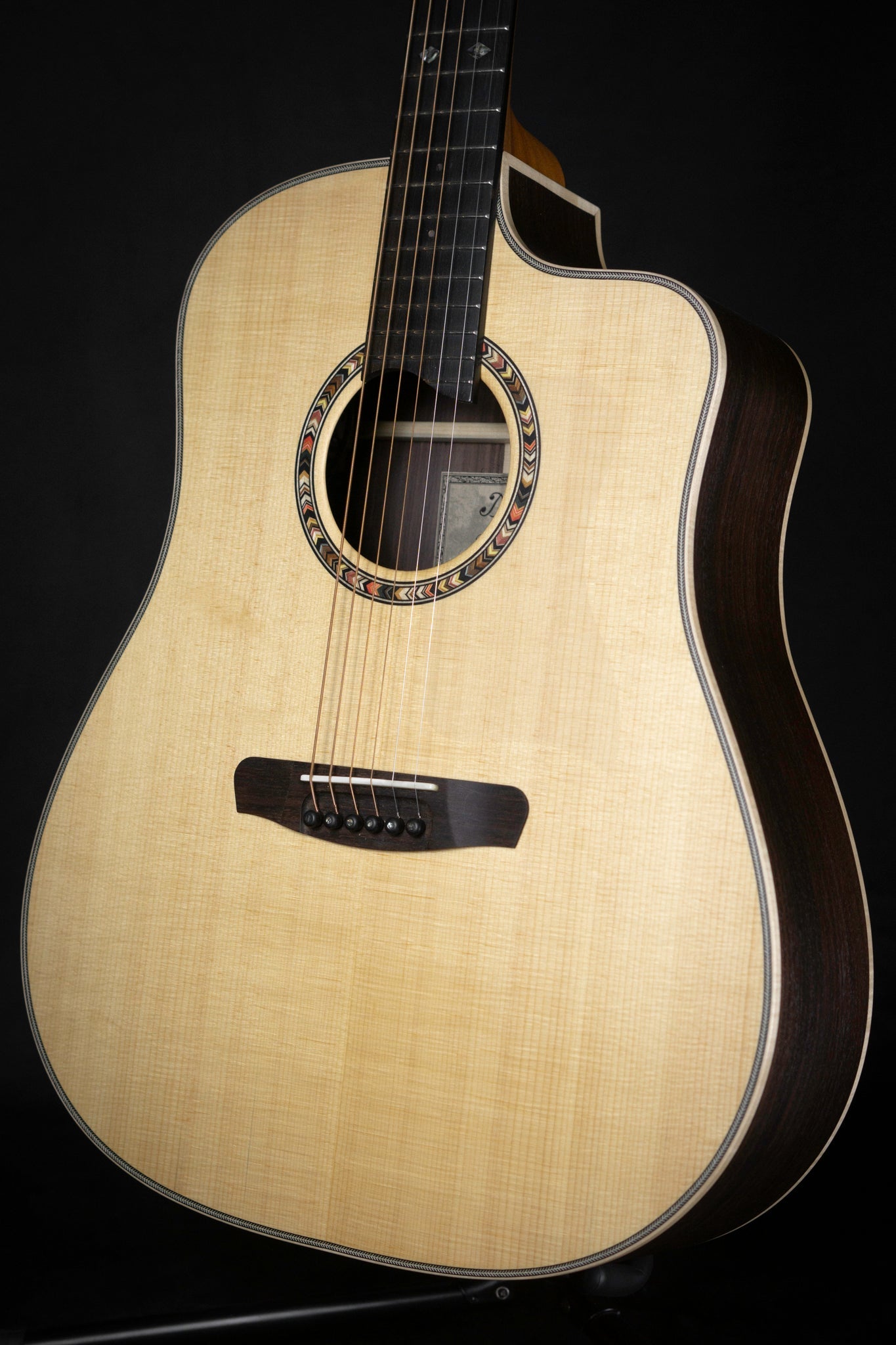 Dowina Cabernet DCE Acoustic Guitar Body Angled